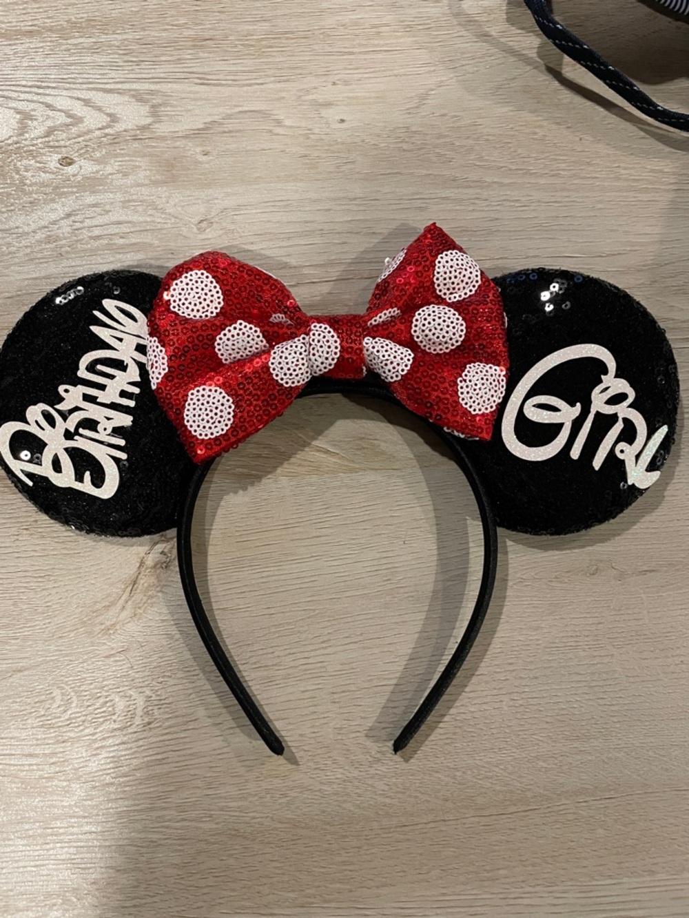 Red Polka Dot Bow Minnie Ear Headband